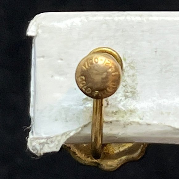 Vintage 1/20 12k Gold Filled Pink & Clear Rhinestone Screw Back Earrings (3522) - Picture 6 of 7